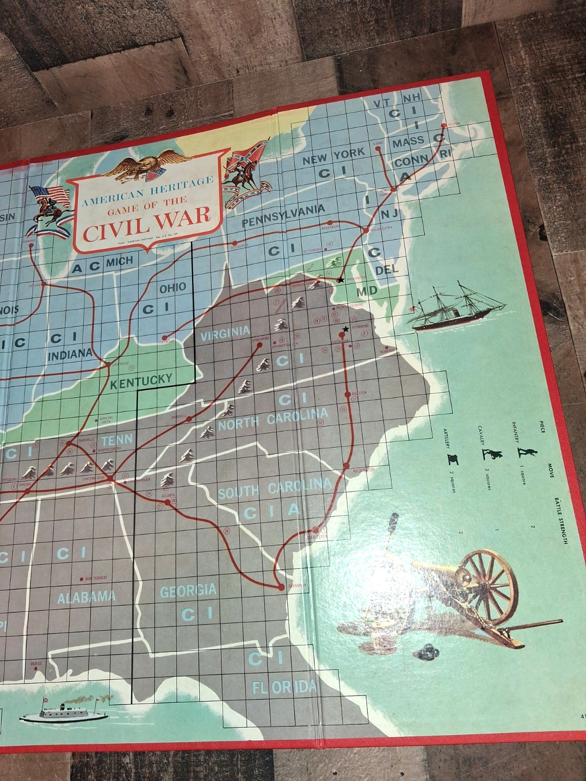 Vintage Milton Bradley American Heritage Game Civil War 1961 Complete Read