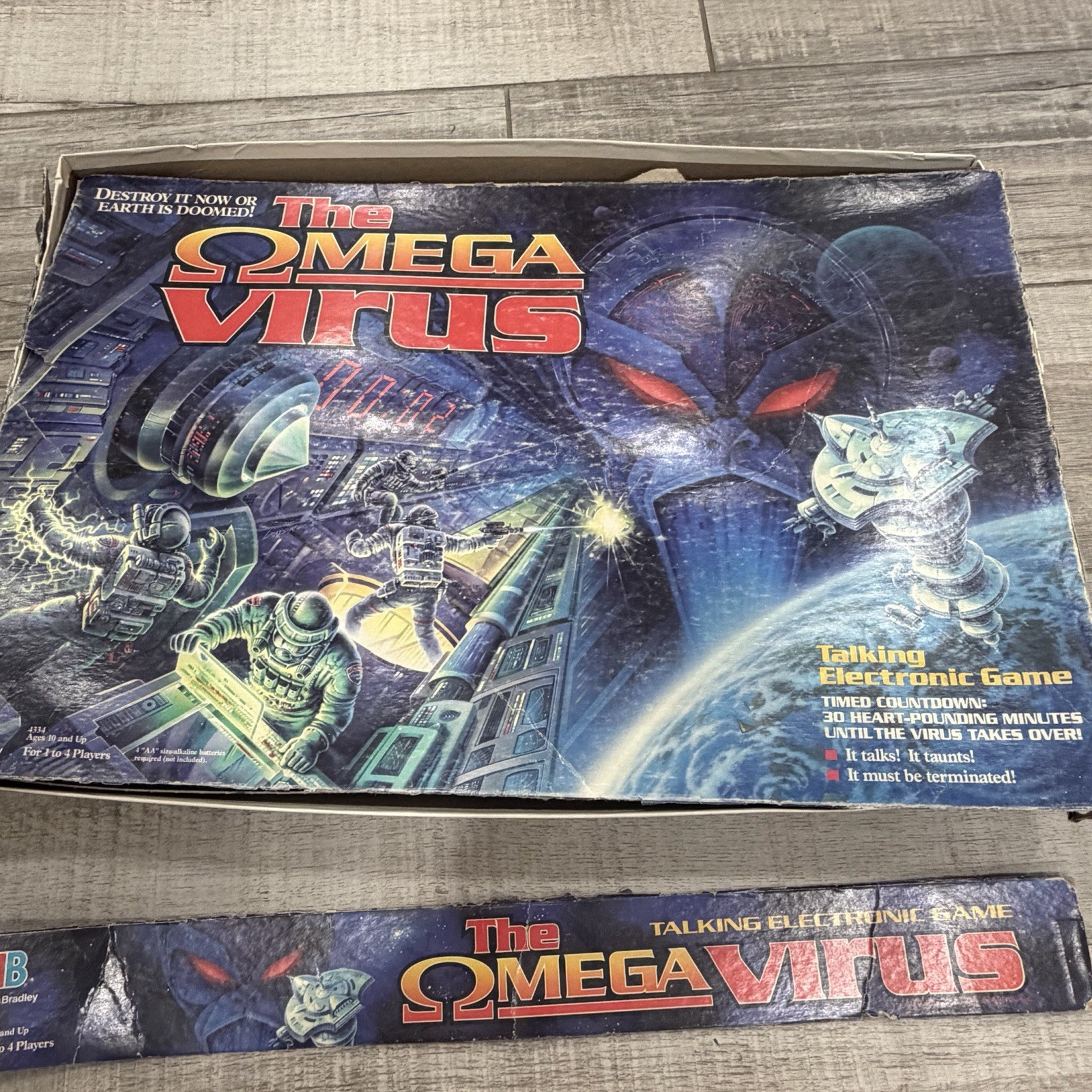 Vintage 1992 THE OMEGA VIRUS MB Electronic Board Game 99% COMPLETE Tested Works