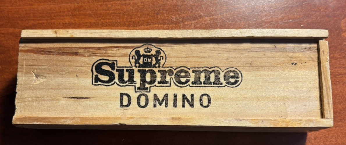 VTG Supreme Domino Set Black Tiles Dragon Back Wood Box Complete w/ Instruction.