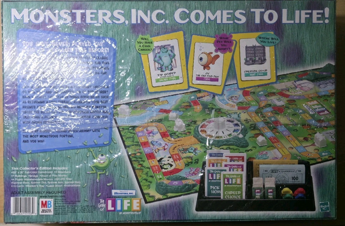 Disney Pixar Monsters, Inc. Edition The Board Game Of LIFE In Monstropolis New