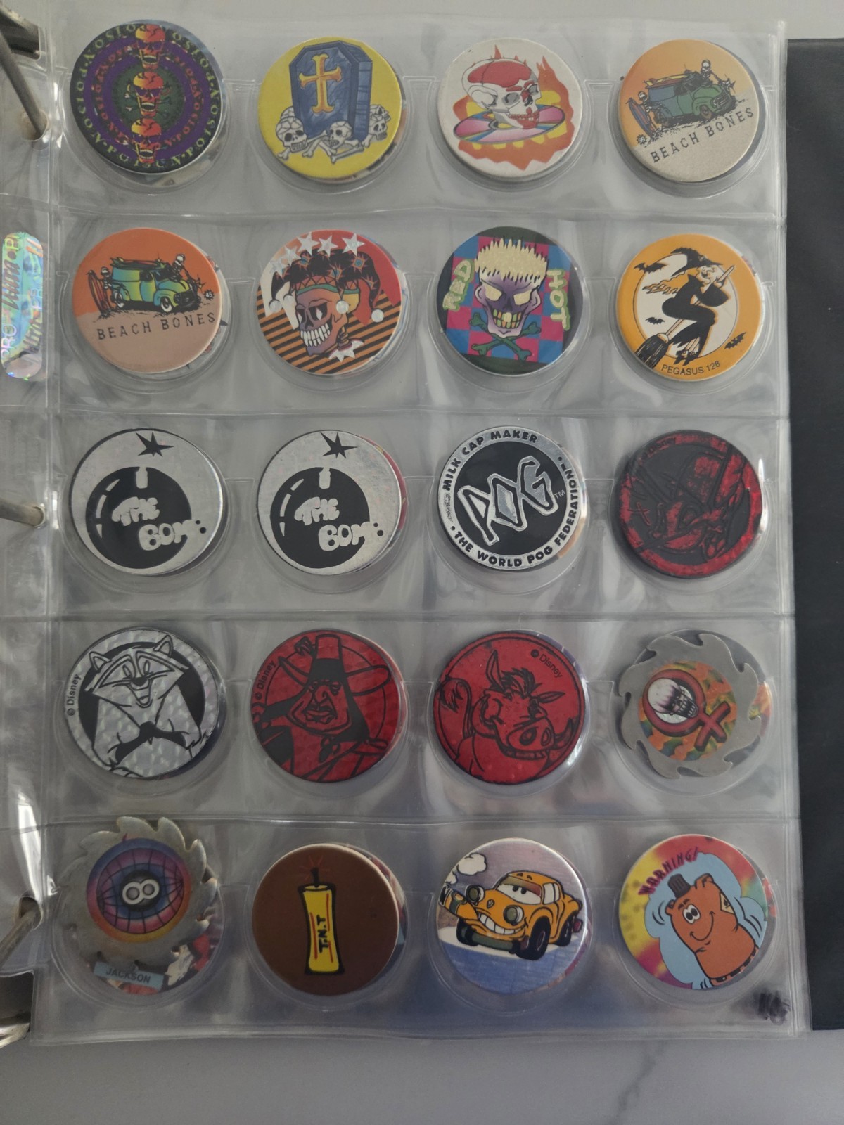 LOT of Vintage 1990’s POGS w/ Binder – 225 Pogs Total!