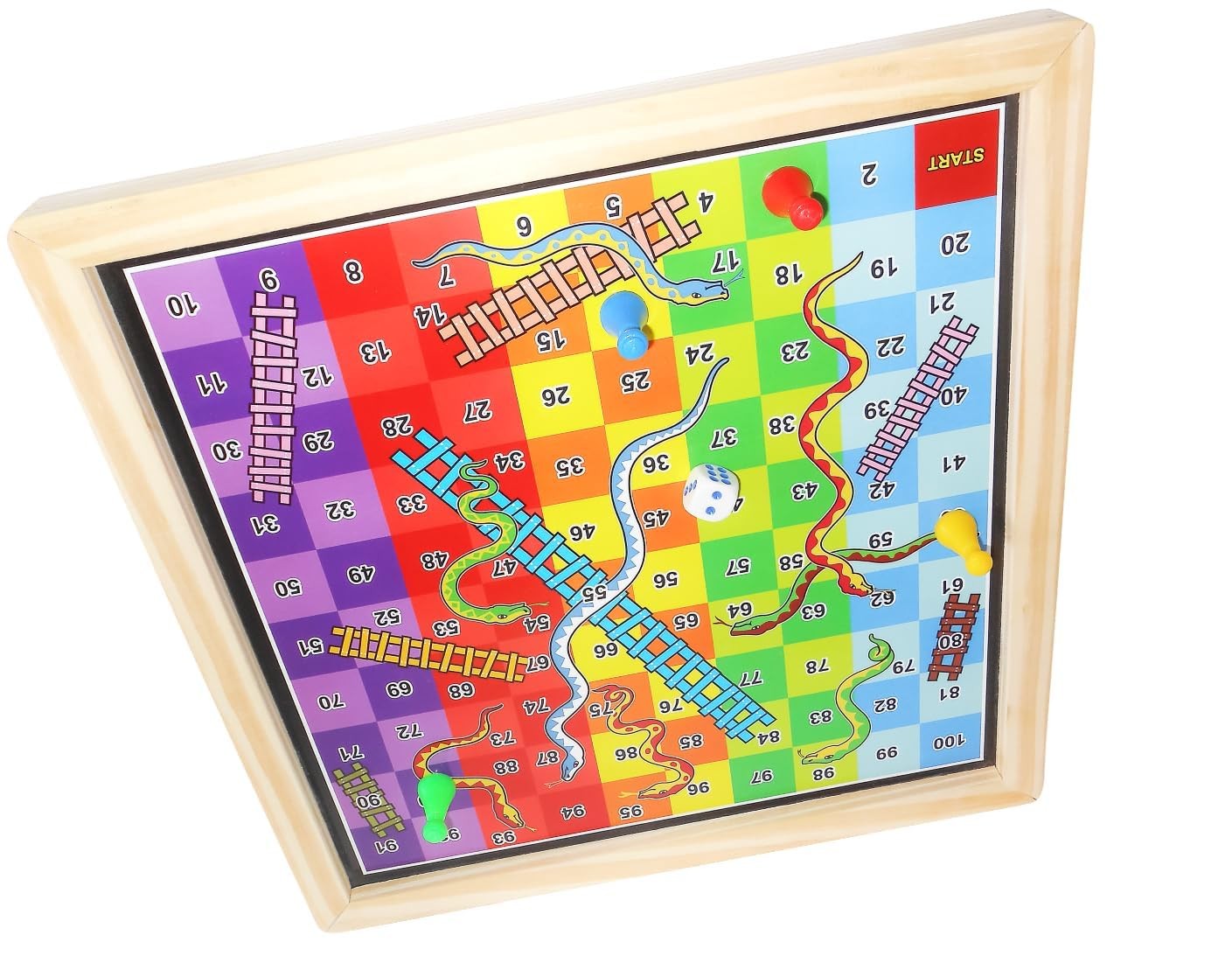 New Ludo + Snakes & Ladders Wooden Board Game 2-Pack for Adults & Kids