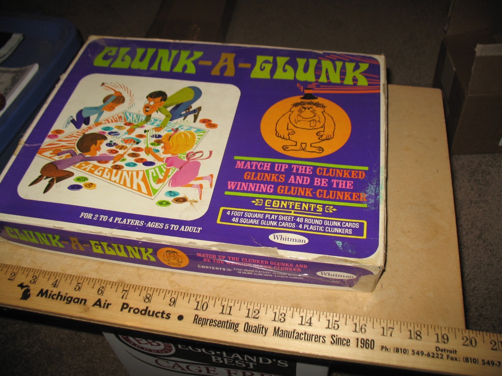 VTG 1968 WHITMAN CLUNK A GLUNK BOARD GAME AGES 5-ADULT 99% COMPLETE 2-4 PLAYERS