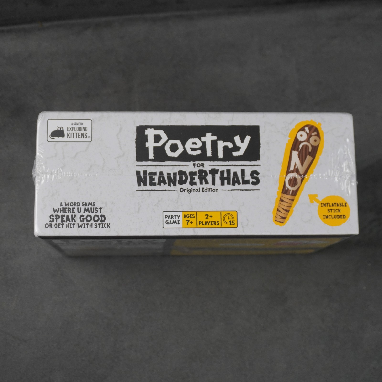 Poetry for Neanderthals Game Exploding Kittens Party Ages 7+ Inflatable Stick Ne