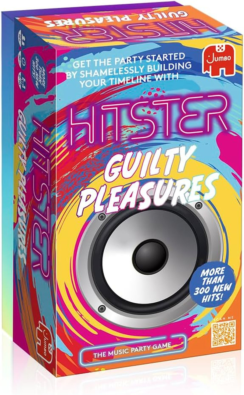 Jumbo Hitster – Guilty Pleasures, Fun Music Quiz Card Game, 2-10 Players – 300 p