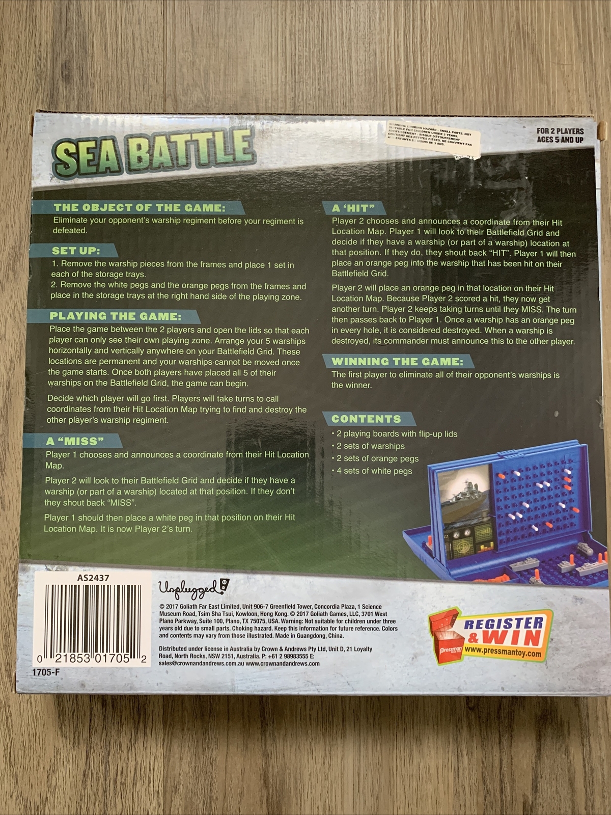 Sea Battle The Classic Head to Head Strategy Game Battleship NEW