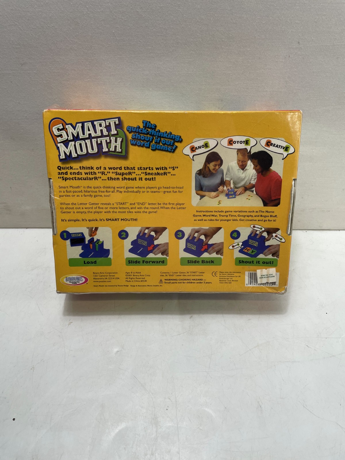 Binary Arts Smart Mouth Word Game 2001 Vintage Complete Board Game Games 100 Box