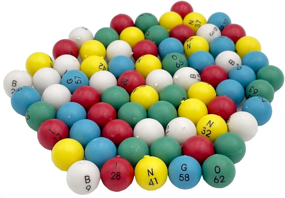 Plastic Bingo Balls 3/5 Inch Multicolored,75 Count, Perfect for Bingo Nights, Ra
