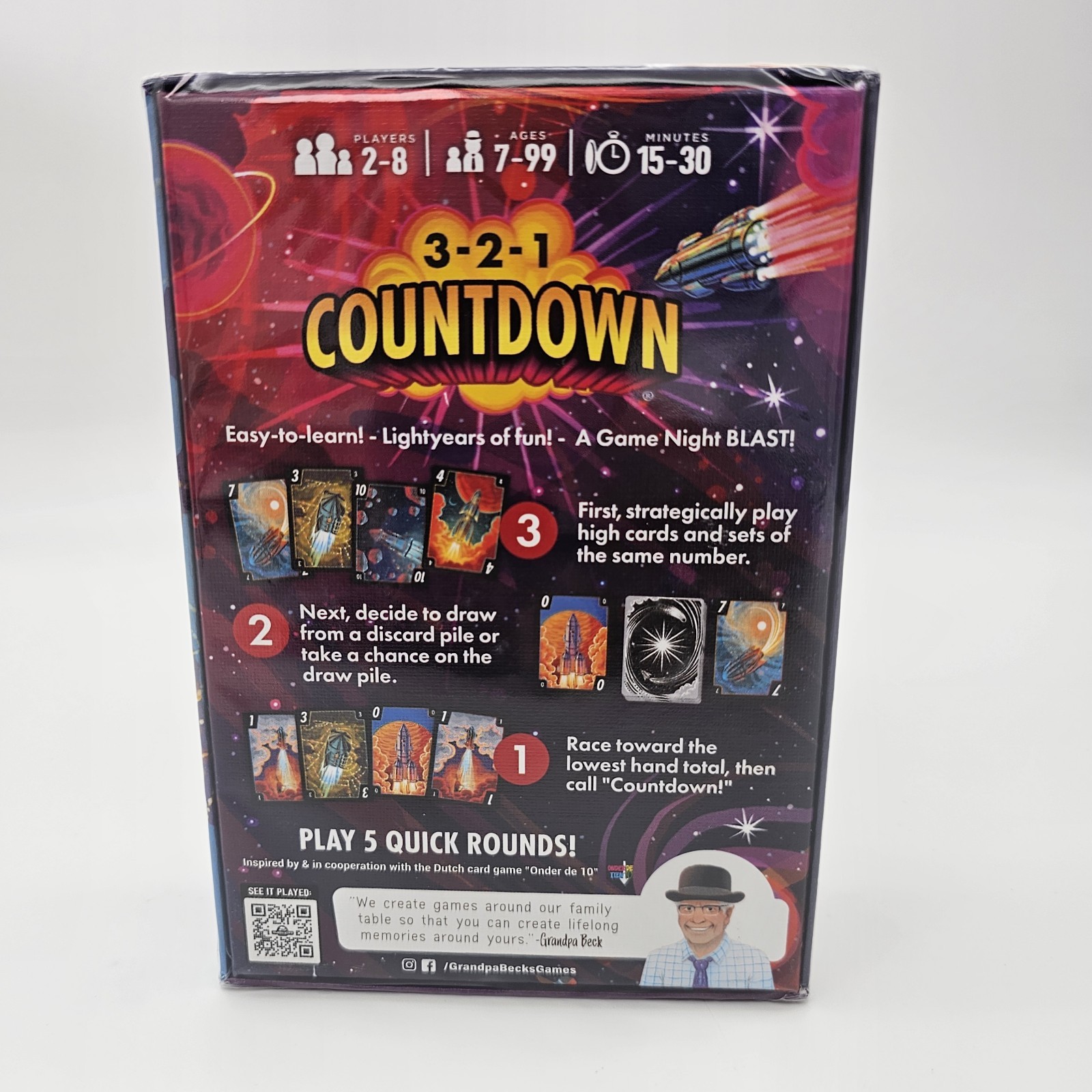 3-2-1 Countdown Card Game Grandpa Beck’s Family Party Game Retro Fun 2-8 Players