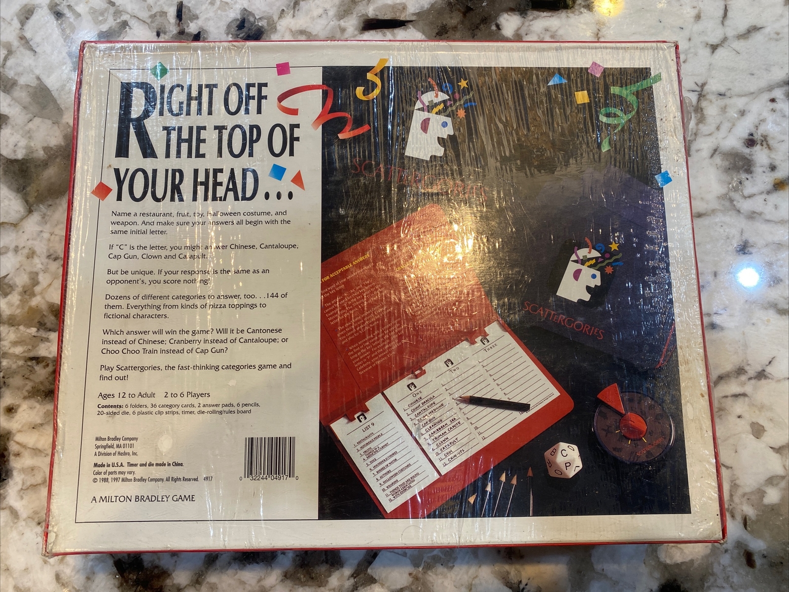The Game of Scattergories by Hasbro Right Off The Top Of You Head (Sealed, 1997)