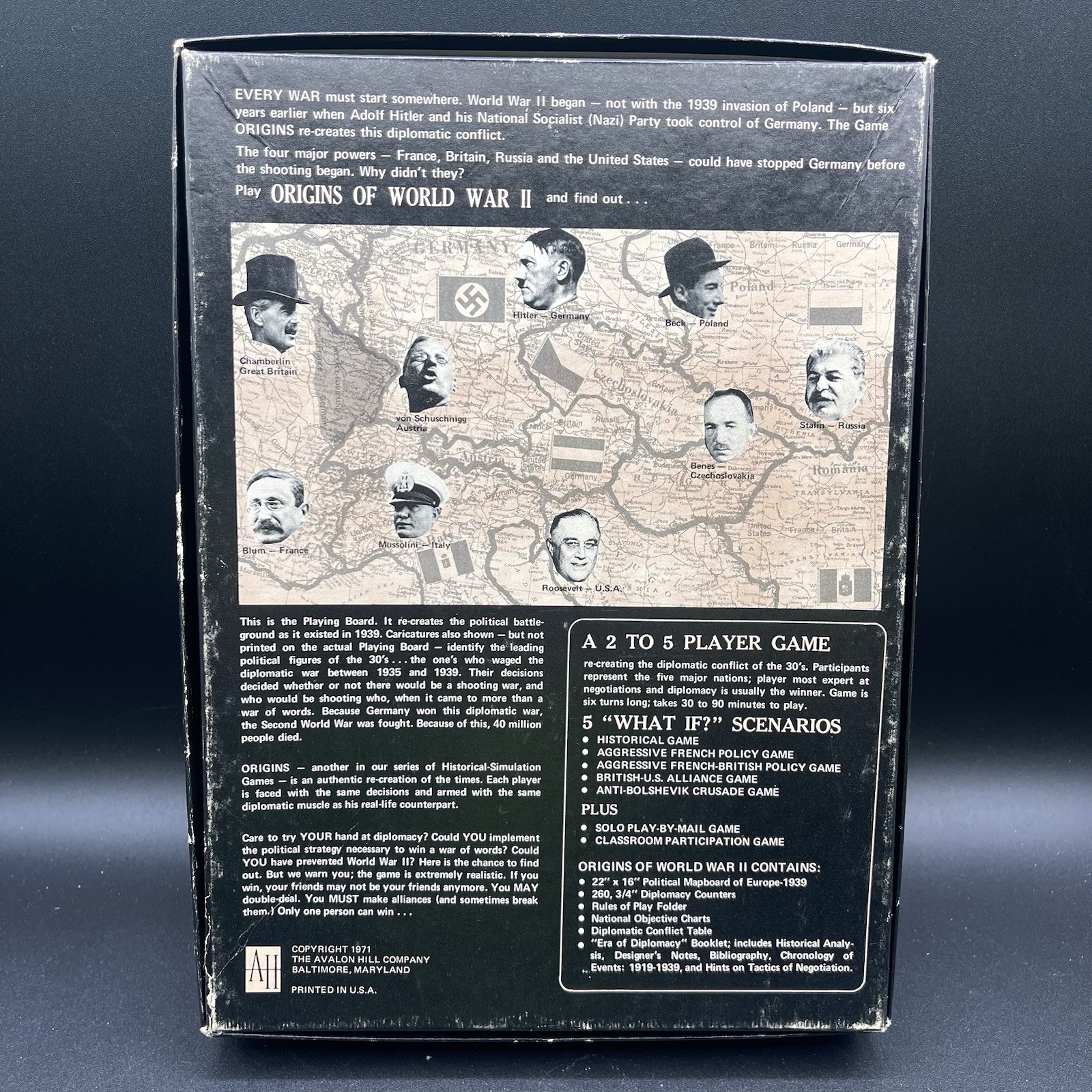 Origins of World War II 2 – 1971 Board Game (Unpunched)