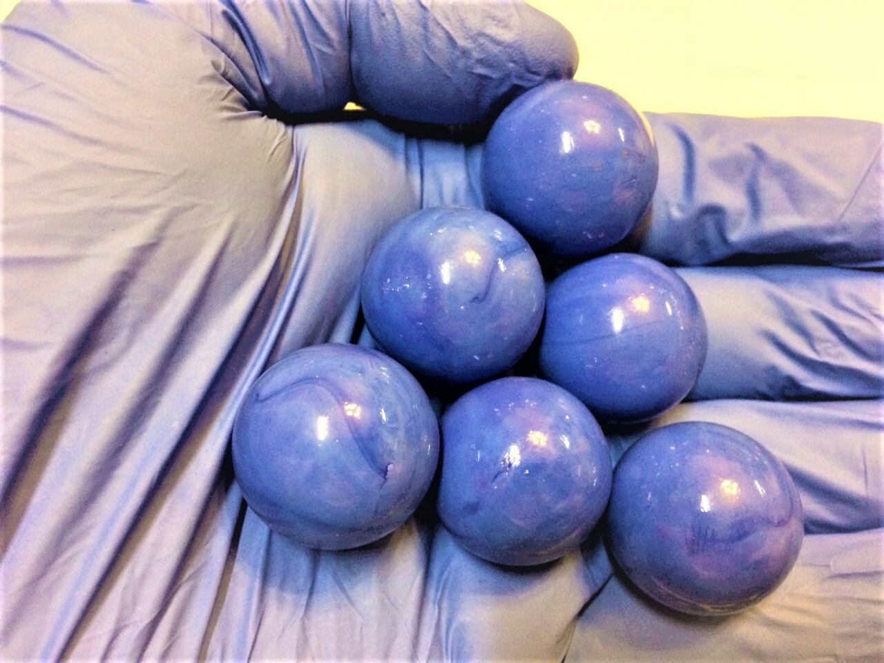 1″ INCH 25mm 2 LBS POUNDS 48 pcs Opaque BLUE Solid Glass Marbles Free Shipping