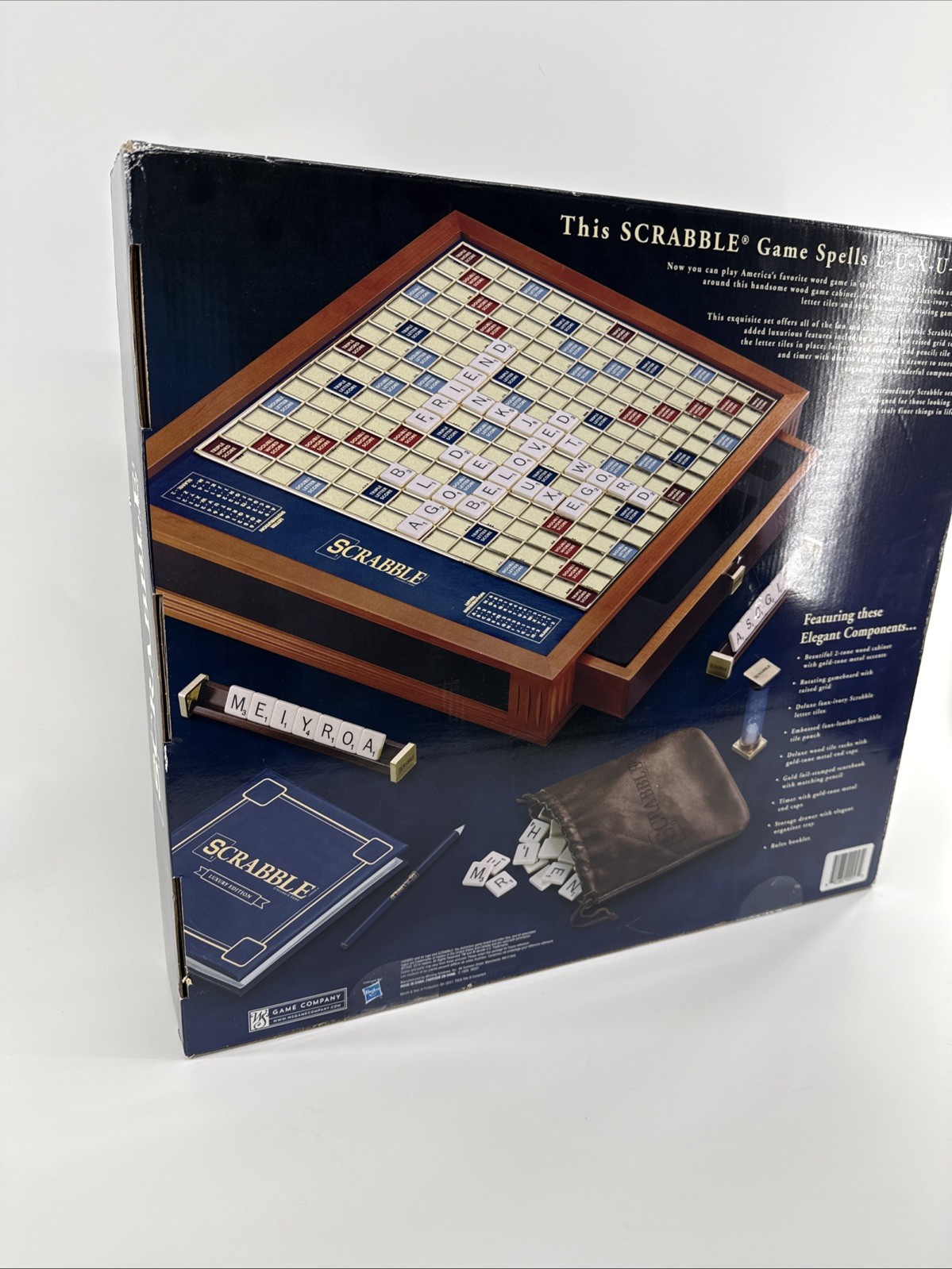 Scrabble Luxury Edition Rotating Wooden Board Game Winning Solutions – Brand New