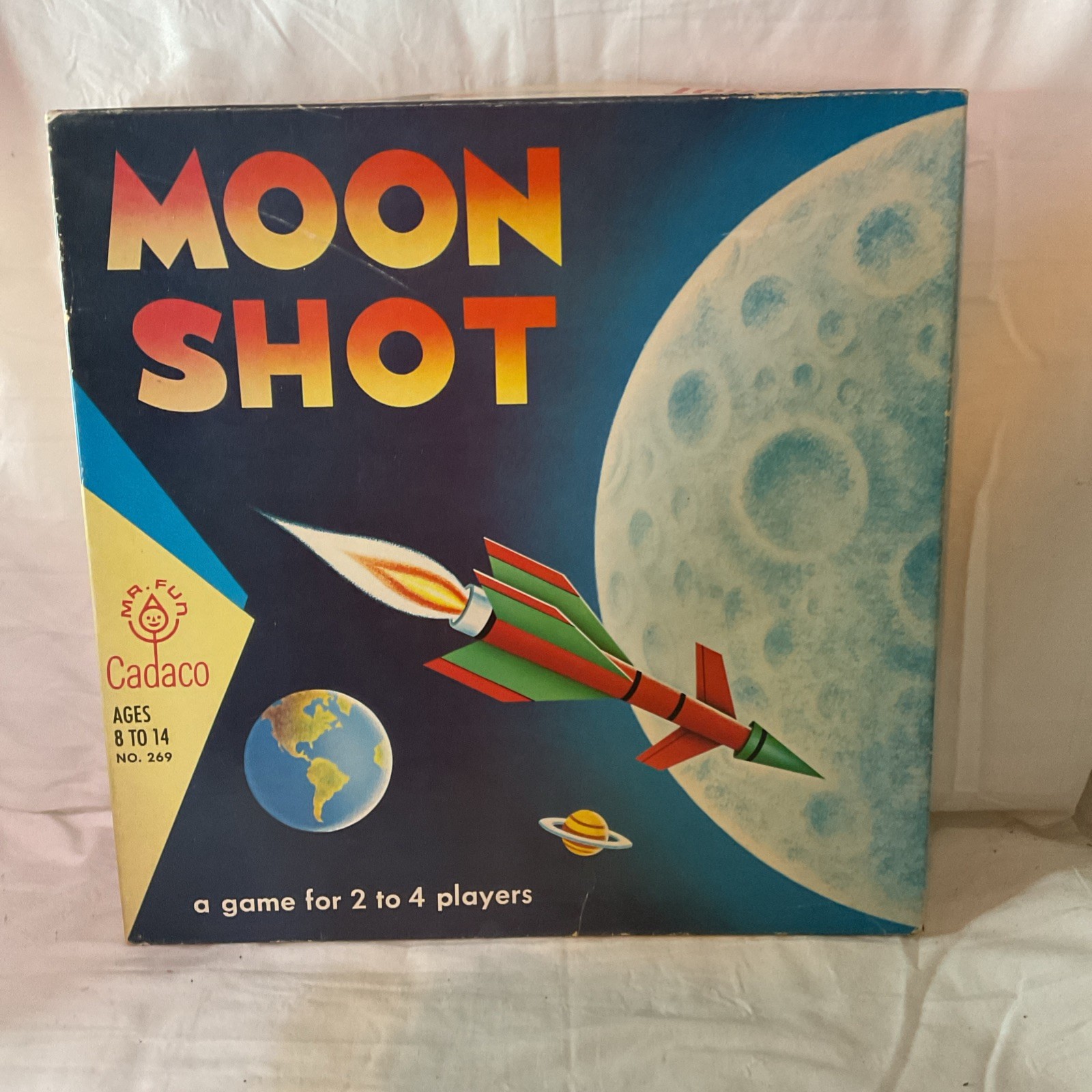 Moon Shot Cadaco 1967 Board Game Complete 269 Mr Fun Ages 8-14 Space Sci Fi