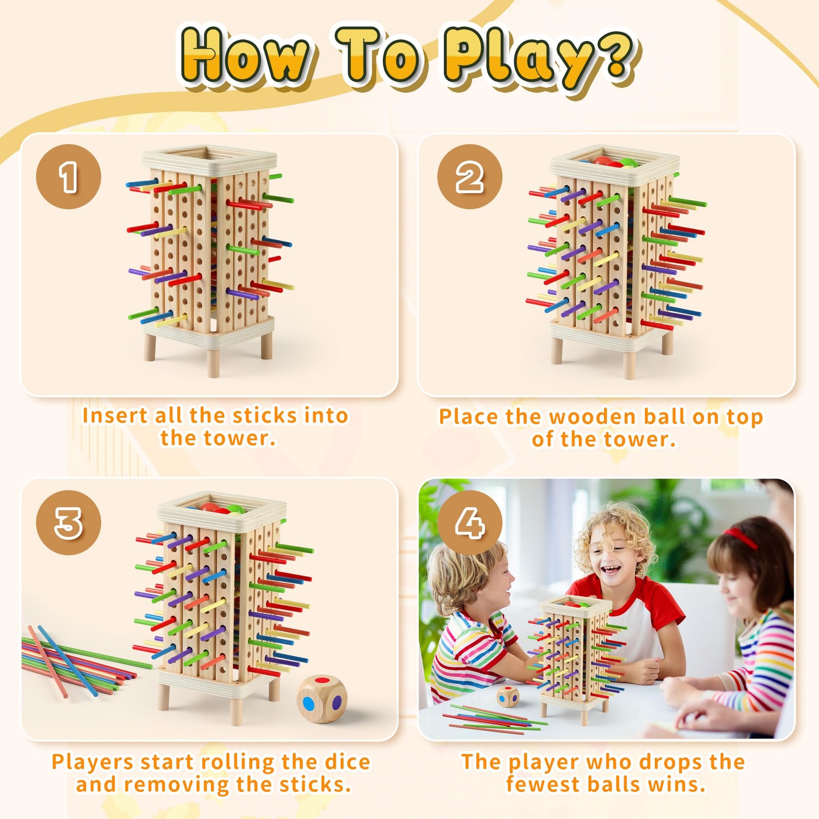 Montessori Game Wooden Board Game, Multiplayer for Kids 4-8, Math Educational…