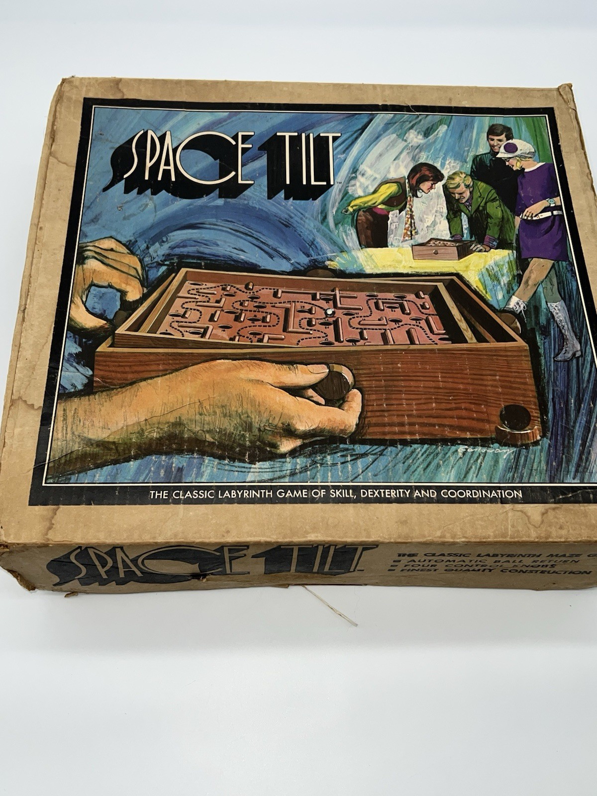 Vintage 60’s Tilt Vintage Space Maze Marble Game Original Box Labyrinth