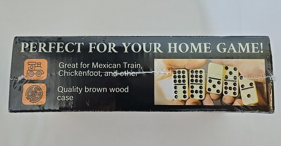 Queensell Double Nine Domino 55 Tiles Wood Case Ivory Color NEW