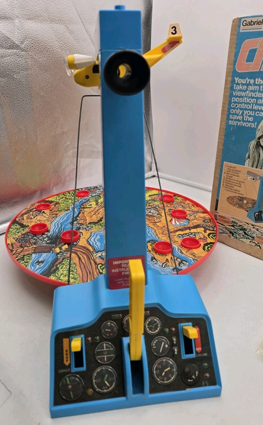 Vintage Gabriel Chutes Away Air-Rescue Target Game 1977 Box Parts Repair Read!