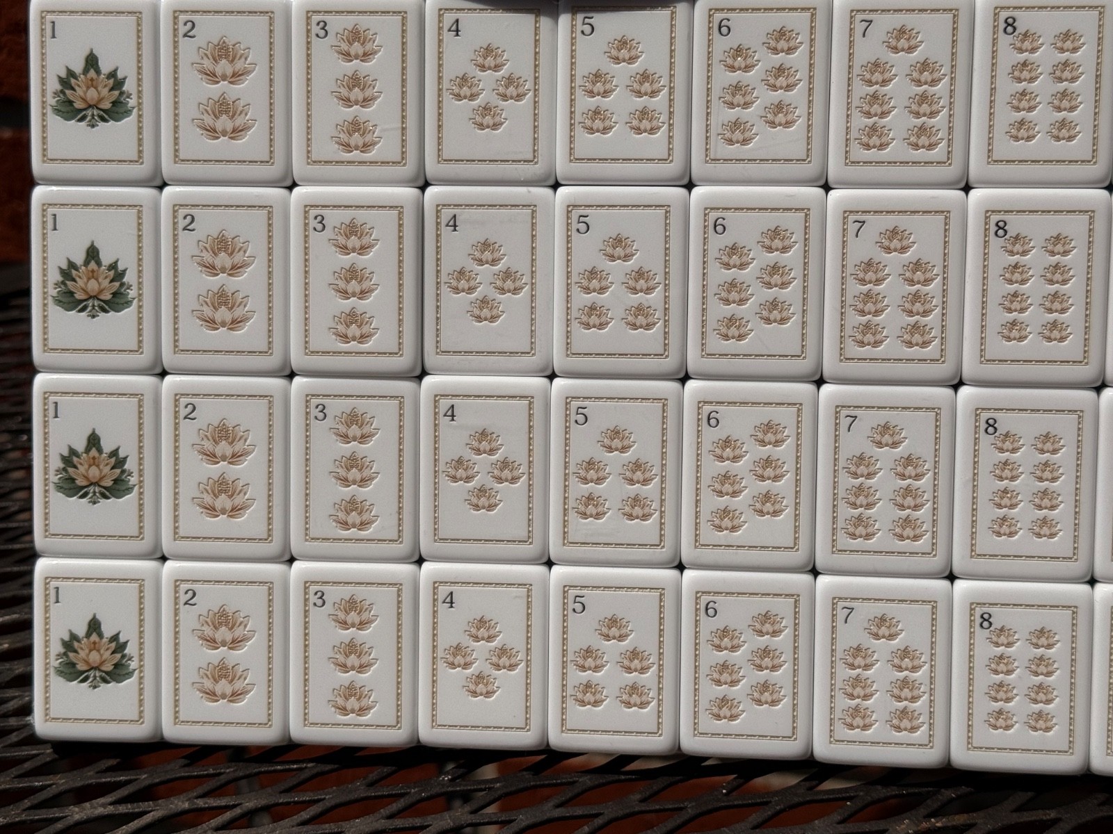 Lotus mahjong tiles