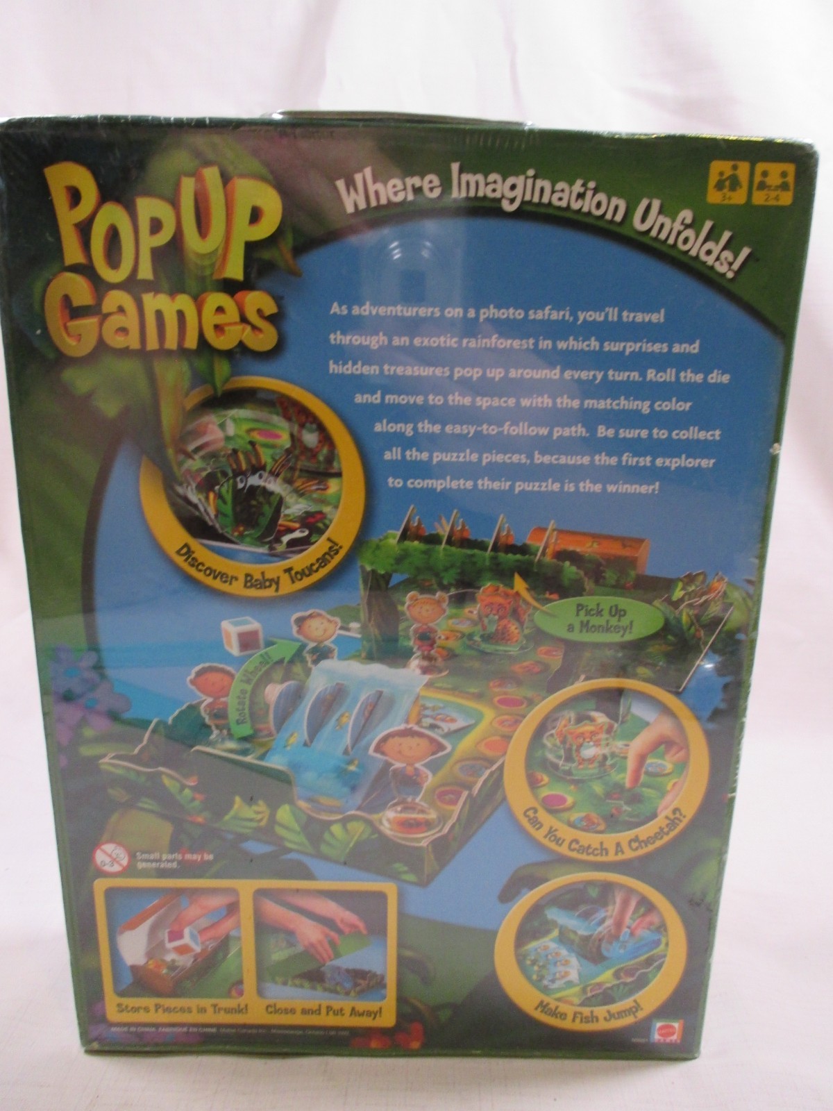 Rainforest Safari Pop Up Kids Board Games Mattel 3D Open & play -2 to 4 players