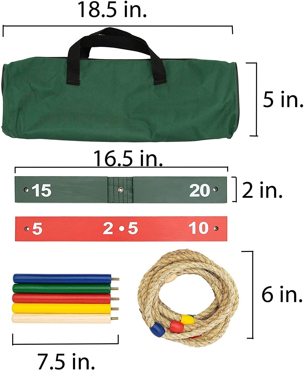 WE Games Rope Ring Toss Yard Game – Throwing Carnival Quoits Set – Solid Wood