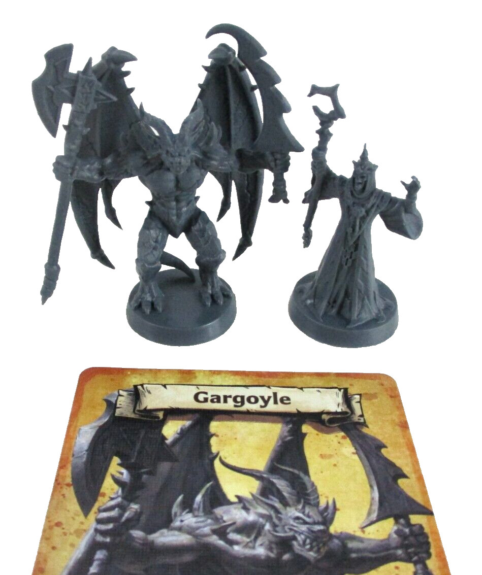HeroQuest: GARGOYLE & SORCERER Minis & Card NEW!!