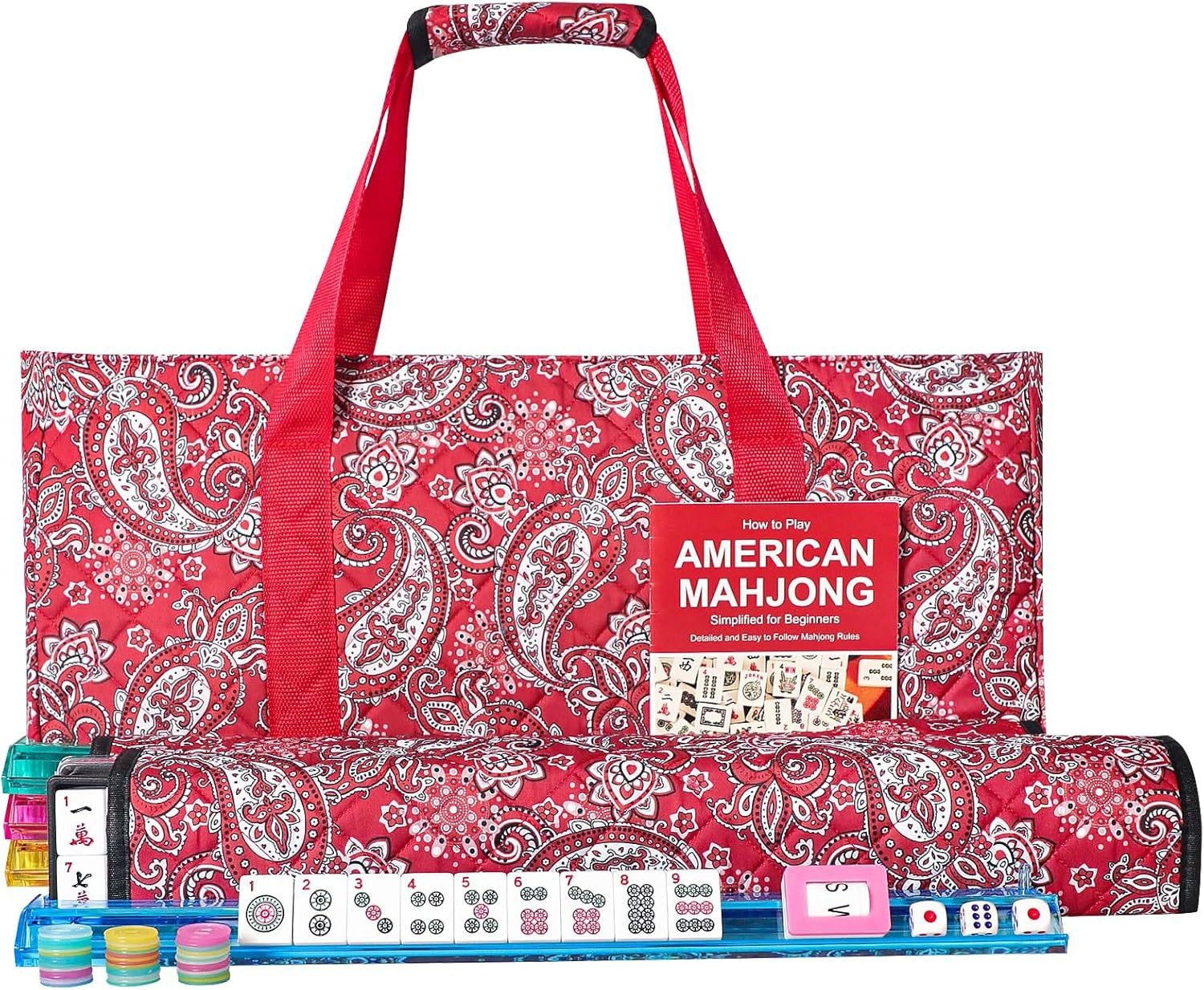NEW!American Mahjong,160 deep blue Layered+Fashion Mahjong bag set Fast ship