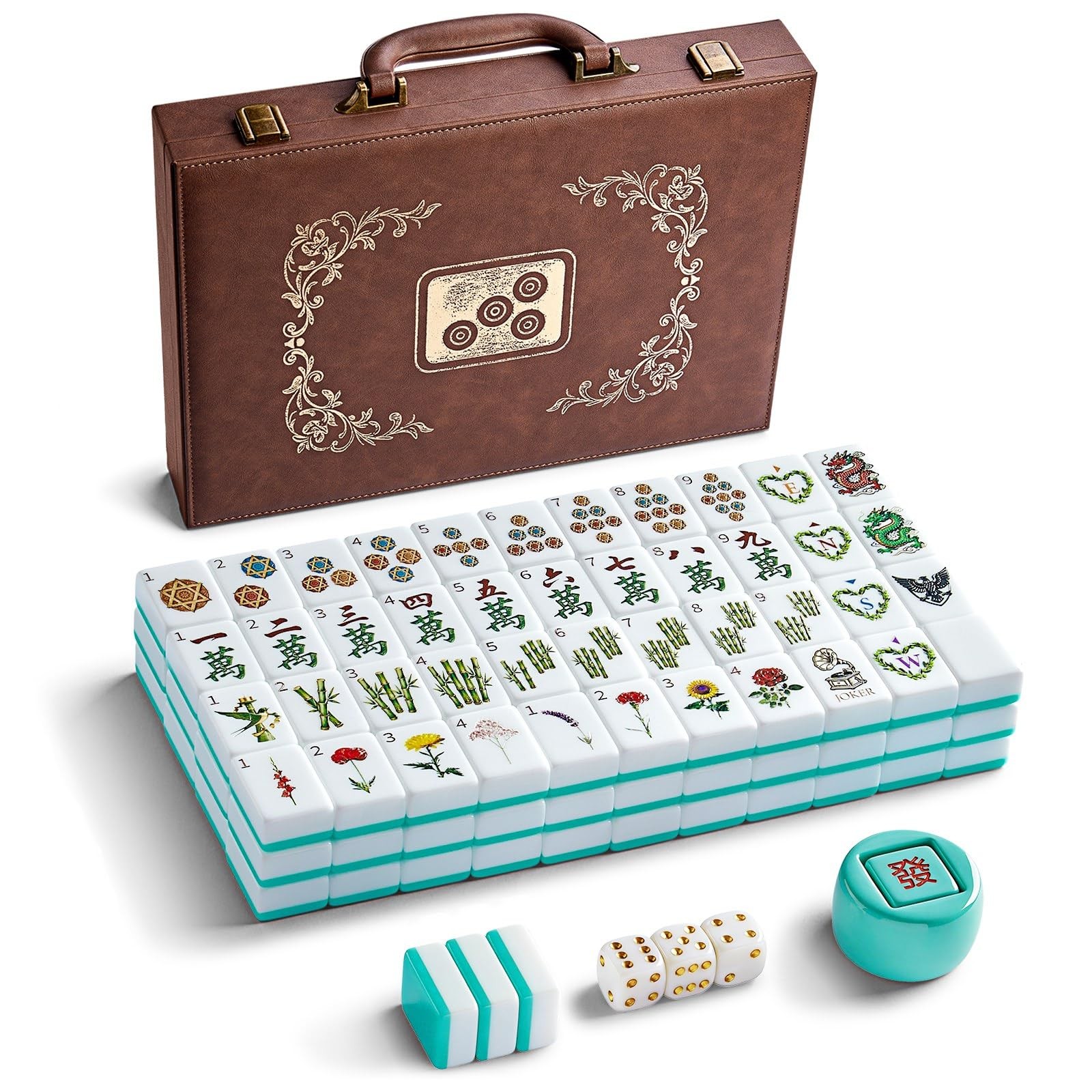 Color Al chemist American Mahjong Tile Set, 166 Vintage-Inspired Acrylic