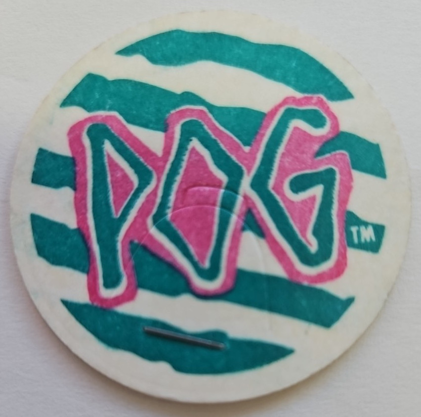 World Pog Federation POG Logo Milk Caps Blue Stripes 90’s Game Piece