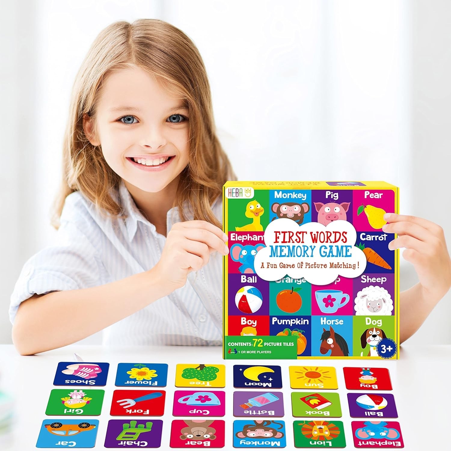 Bright & Engaging 72 PCS Matching Cards – Ideal Educational Toy for Kids