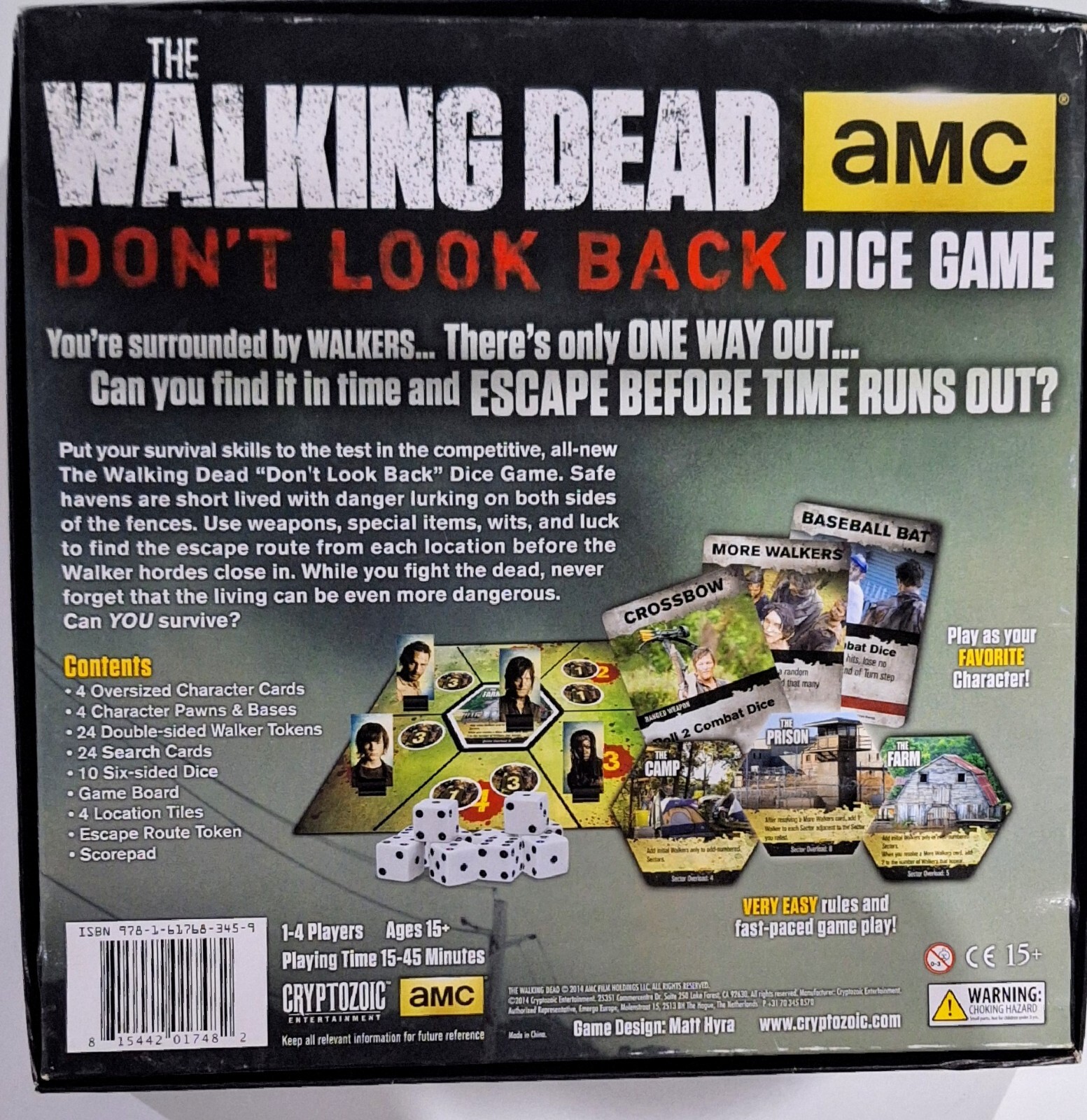 AMC The Walking Dead Don’t Look Back Dice Board Game 2014 (Gently used)