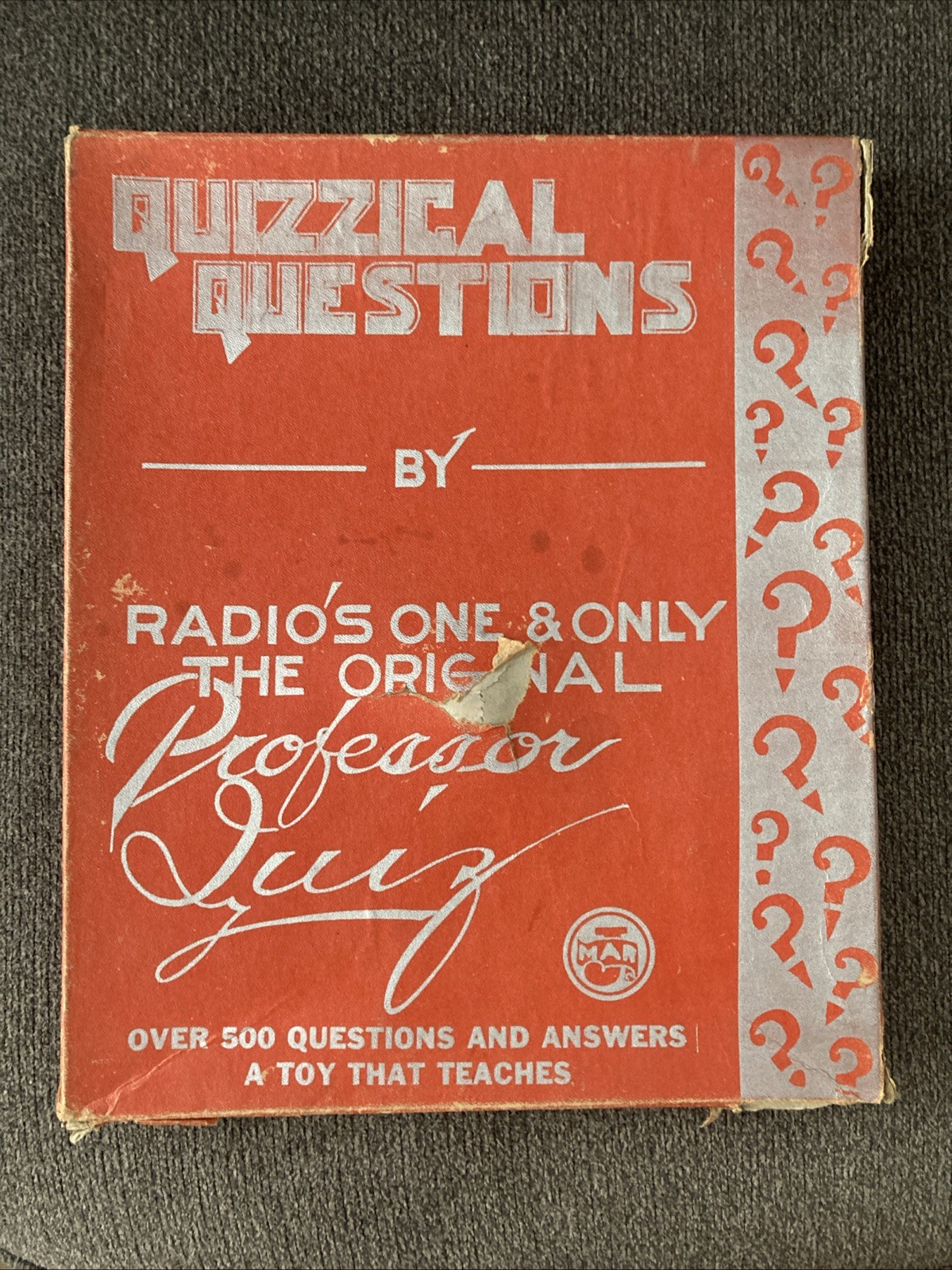 Quizzical Questions by Radio’s Professor Quiz Vintage 1930-1940 Era Game J Mar