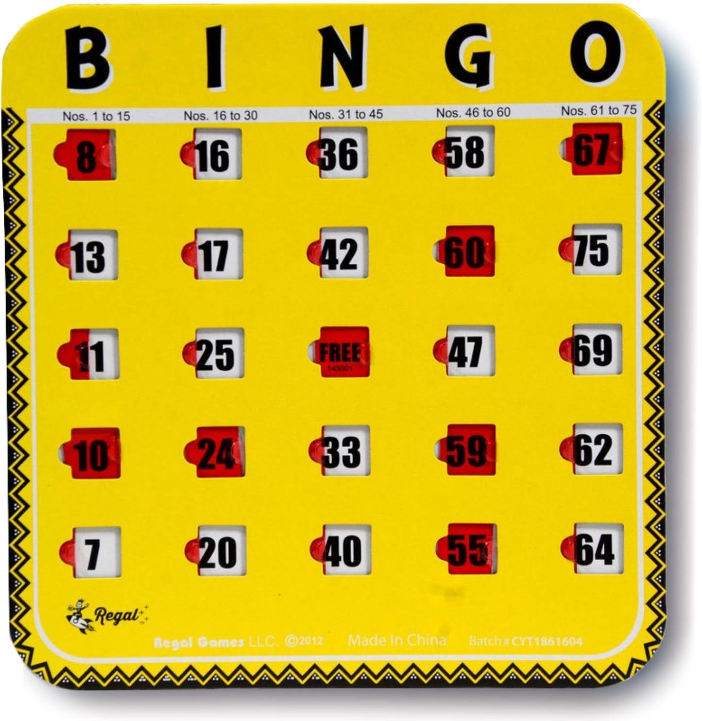 Travel-Ready Regal Bingo Cards – 8 Pack with Sliding Windows, Perfect for Groups
