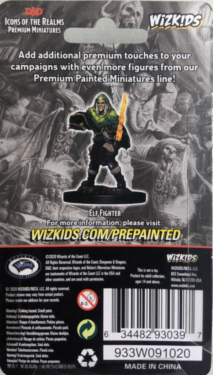DUNGEONS & DRAGONS ICONS PREMIUM MINIATURES ~ ELF MALE FIGHTER