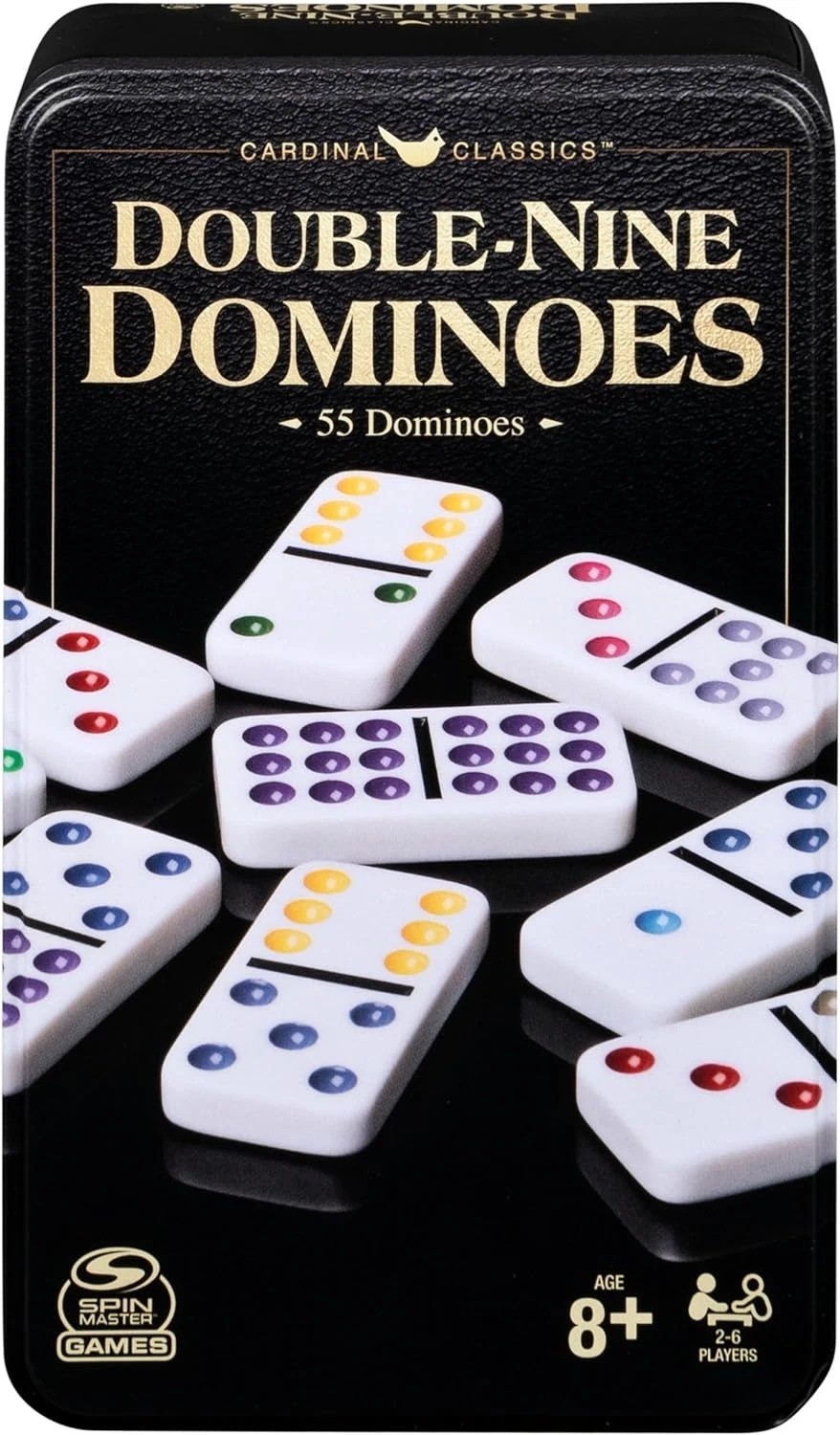Cardinal Classics Double Nine Dominoes Set in Storage Tin, Classic Game