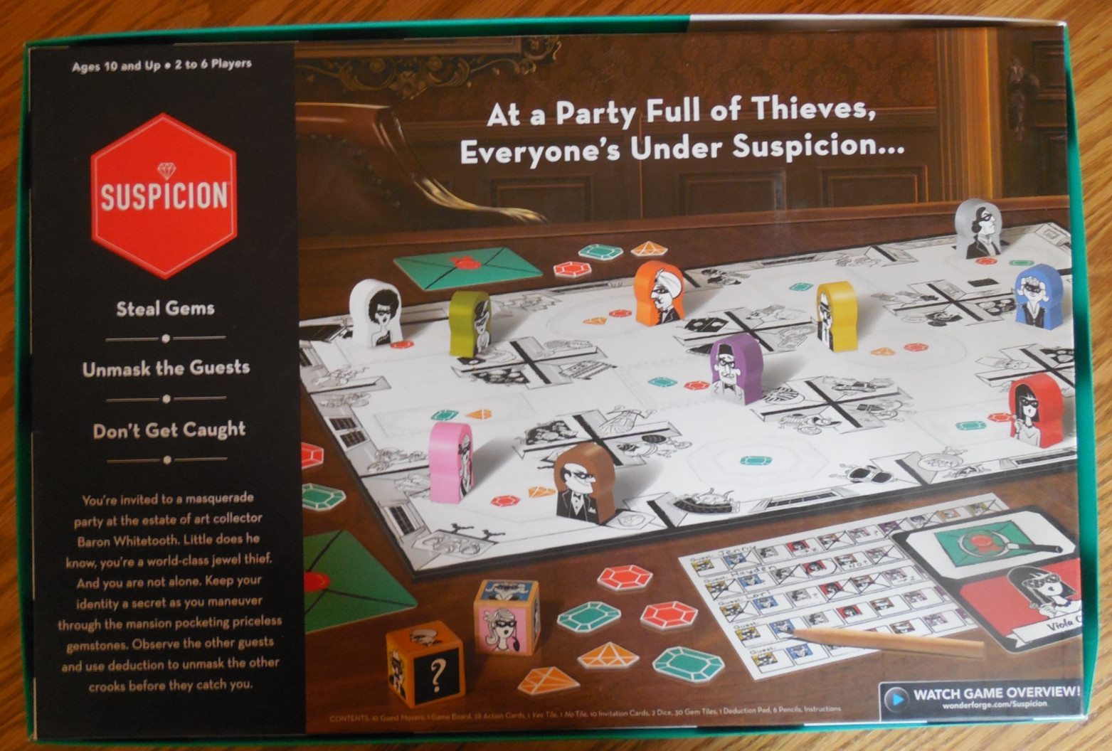 EUC Wonder Forge “Suspicion Board Game of Secret Identity & Deduction Ages 10+