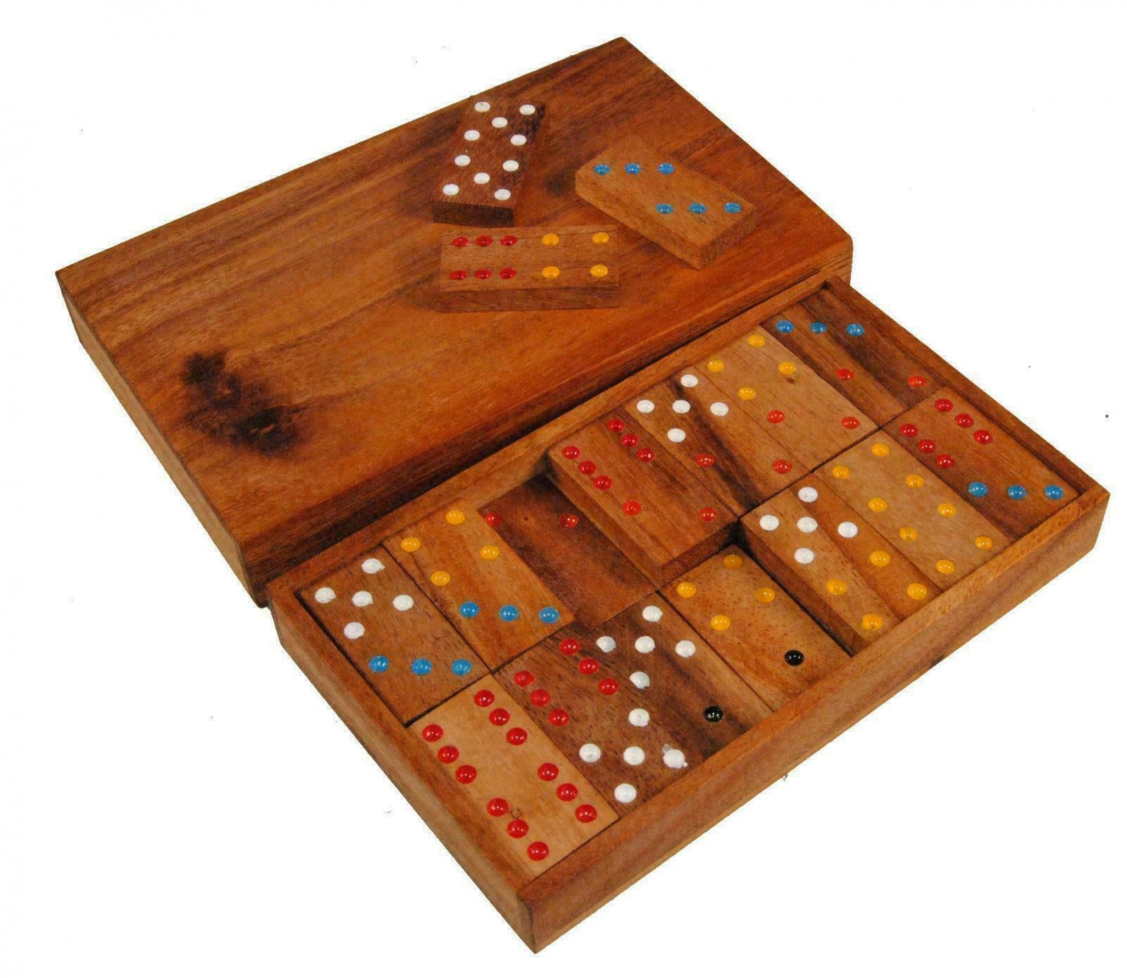 Ethical Wooden 28 Piece Thai Dominoes Domino Boxed Set Travel Board Game
