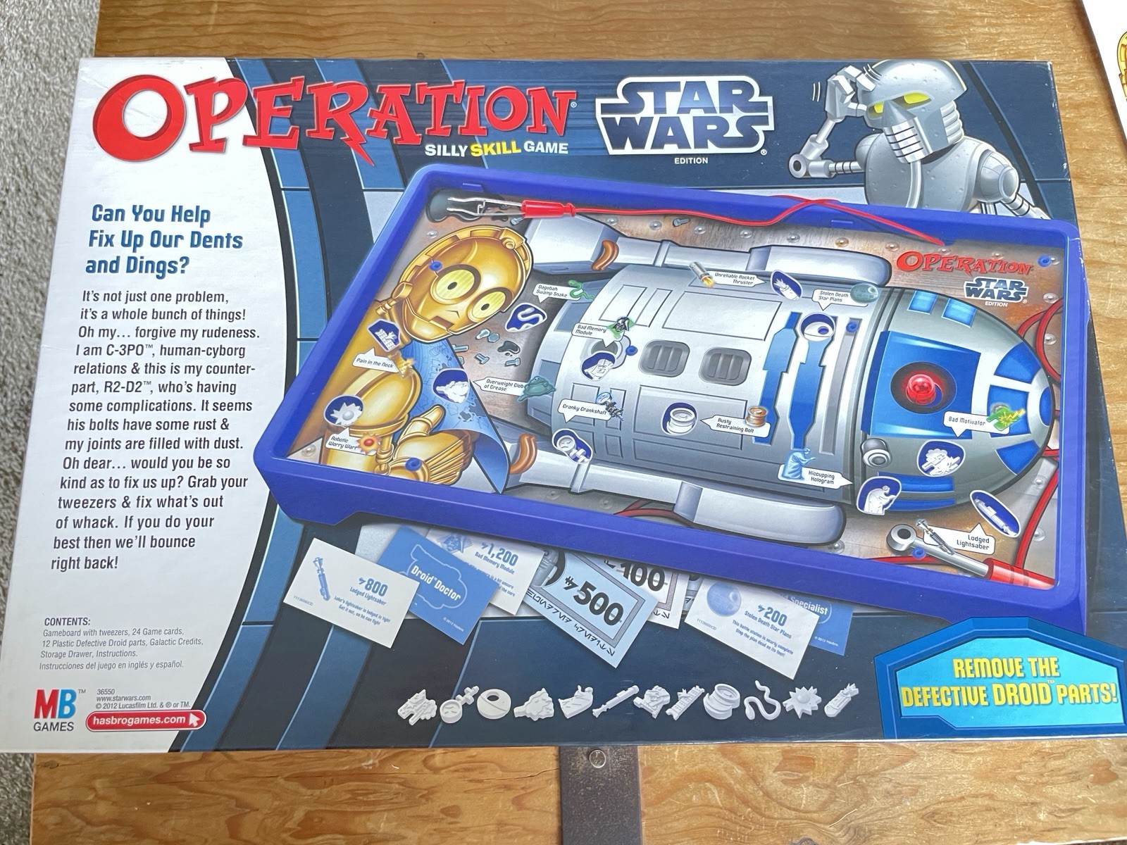 Star Wars Edition Operation Board Game 2011 Hasbro Complete-Works