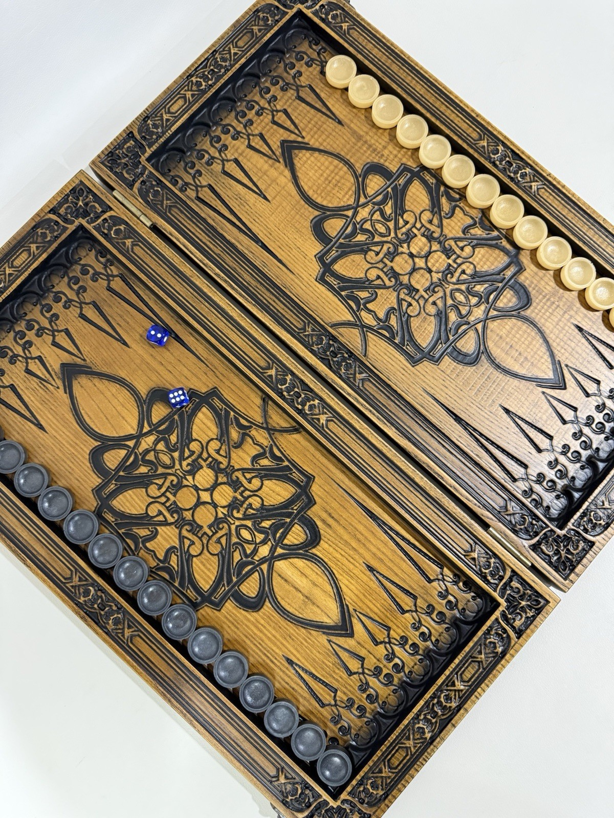 Handmade Spider Wooden Backgammon Set