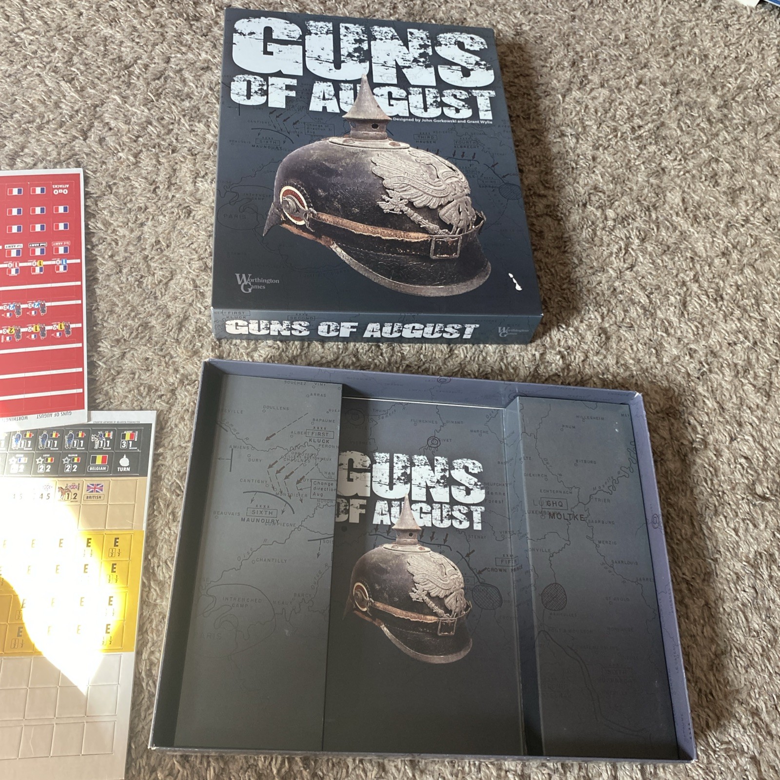 GUNS OF AUGUST War Board Game UNPUNCHED COMPLETE Worthington