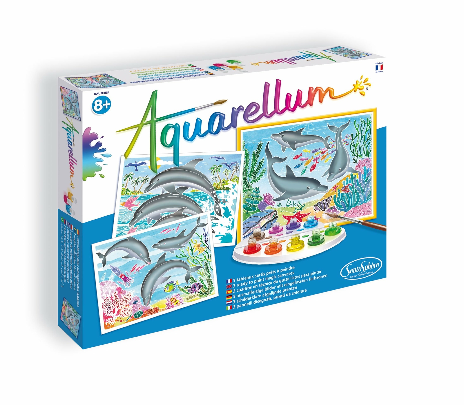 Sentosphere Aquarellum Large – Dolphins – Arts and Crafts Watercolor Paint Set
