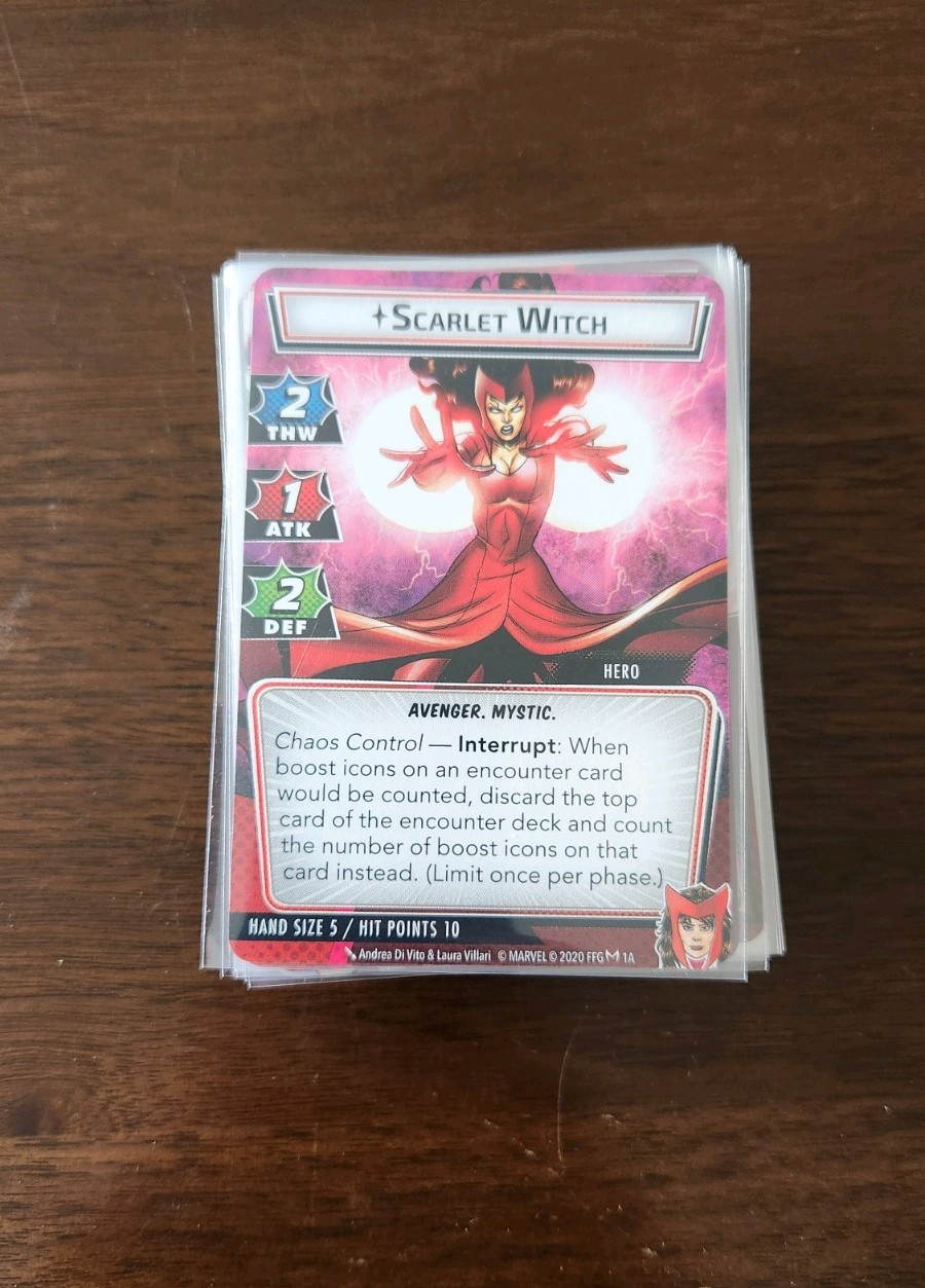 Marvel Champions Scarlet Witch Hero Pack Expansion Used, INCOMPLETE SET