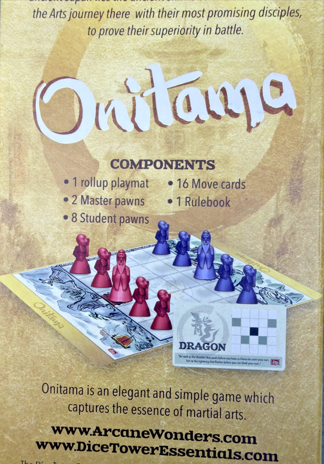 Onitama Original Board Game An Elegant and Simple Game of Martial Tactics