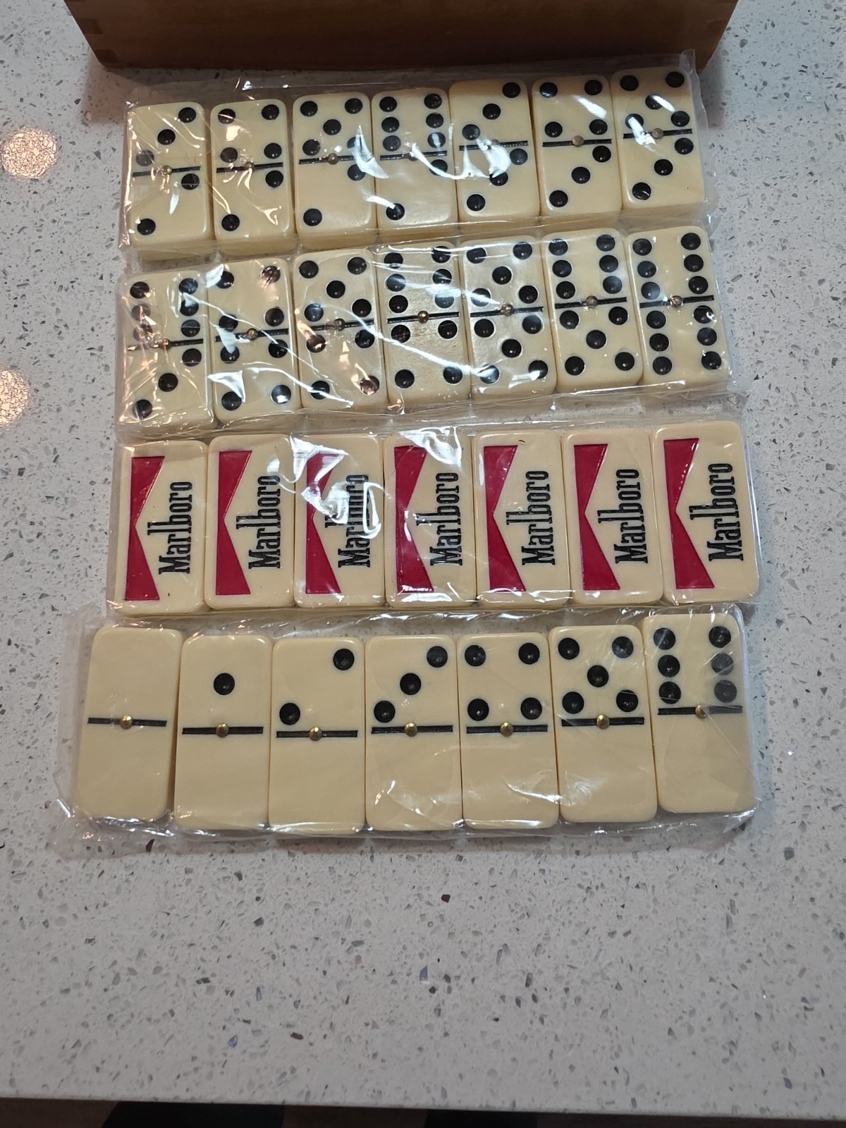 Vintage Marlboro Branded Double Six Dominos 28 Tile Set Sealed W/Box Mint