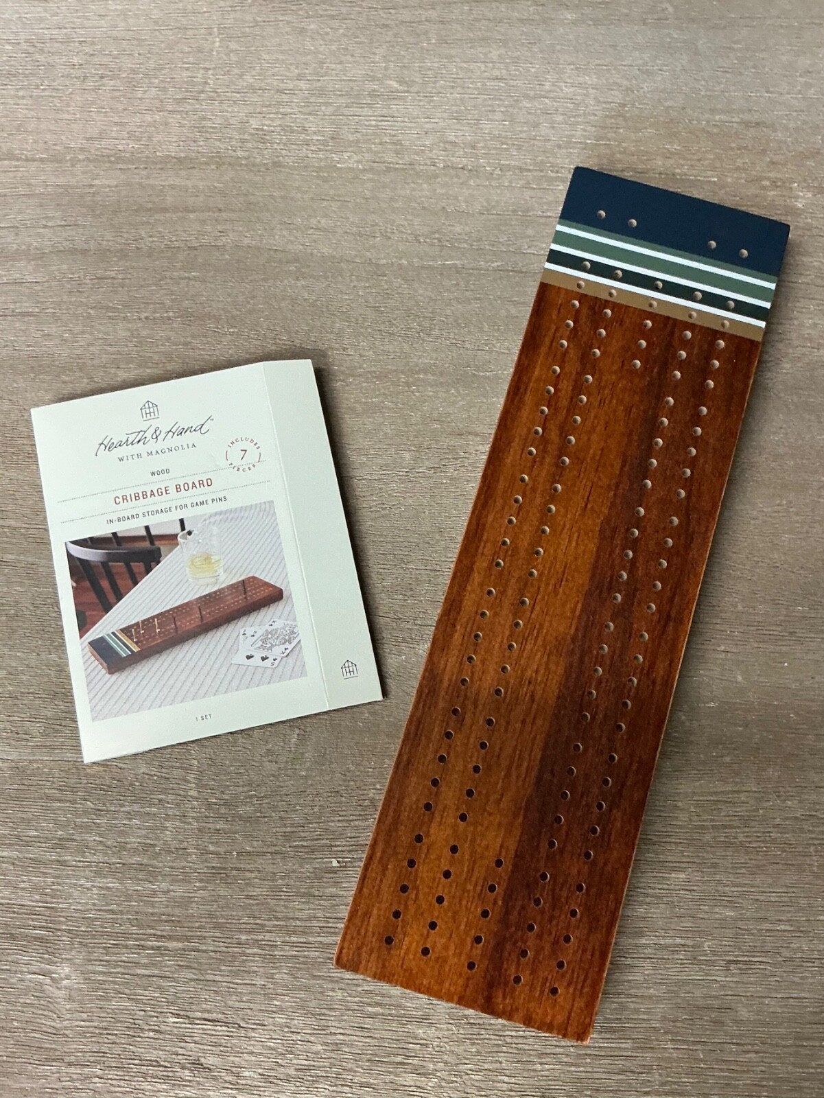 Hearth & Hand with Magnolia Wood Cribbage Board Game