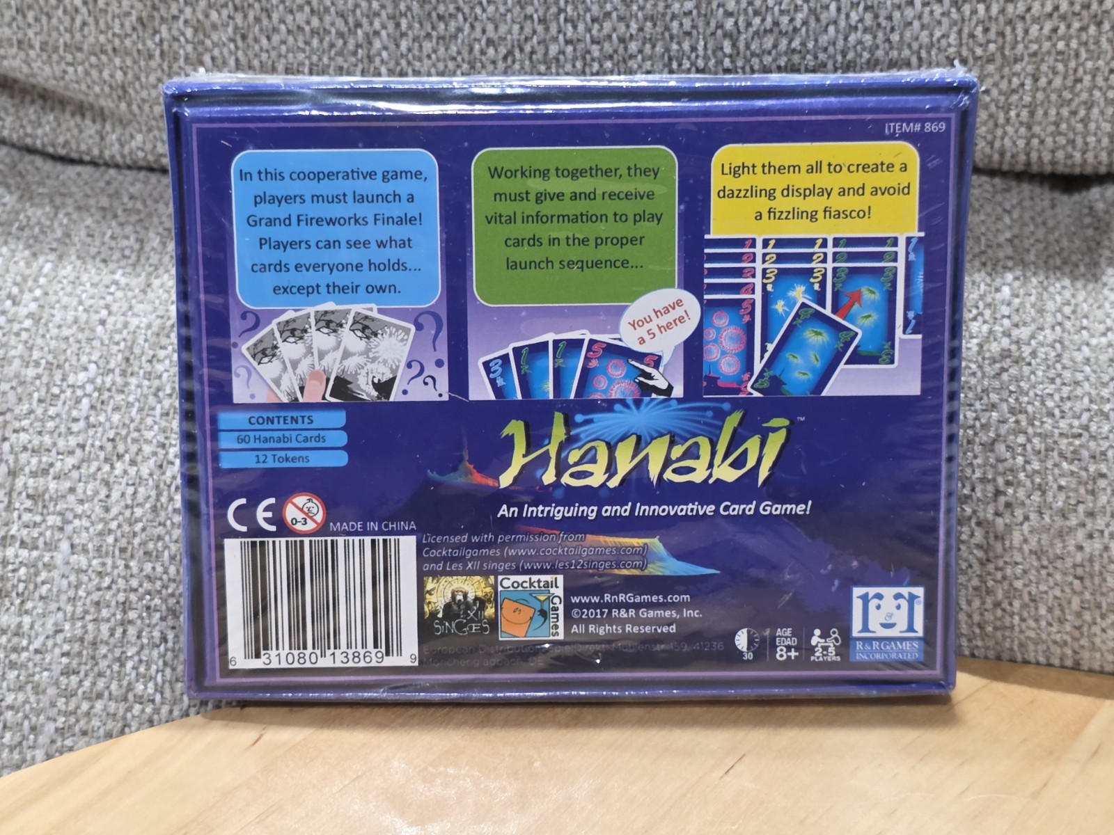 Hanabi Fireworks Card Game Antoine Bauza R&R Games 2017 NEW Sealed 2-5 Players
