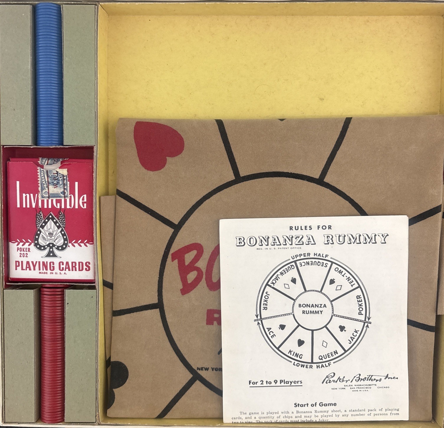 1957 Parker Brothers Bonanza Rummy Game Board Game 1957