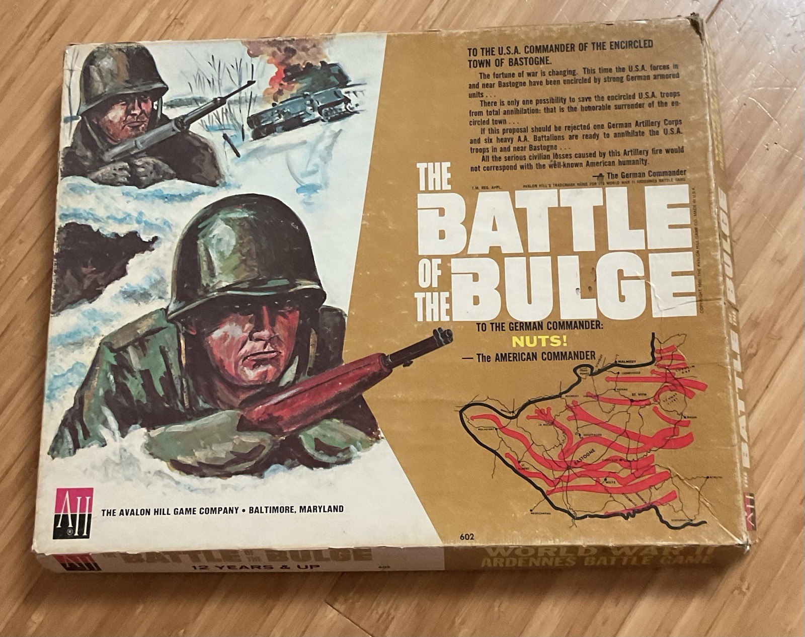 Lot 4 VTG Avalon Hill Games: Blitzkreig, Battle of Bulge, Tactics II, War at Sea