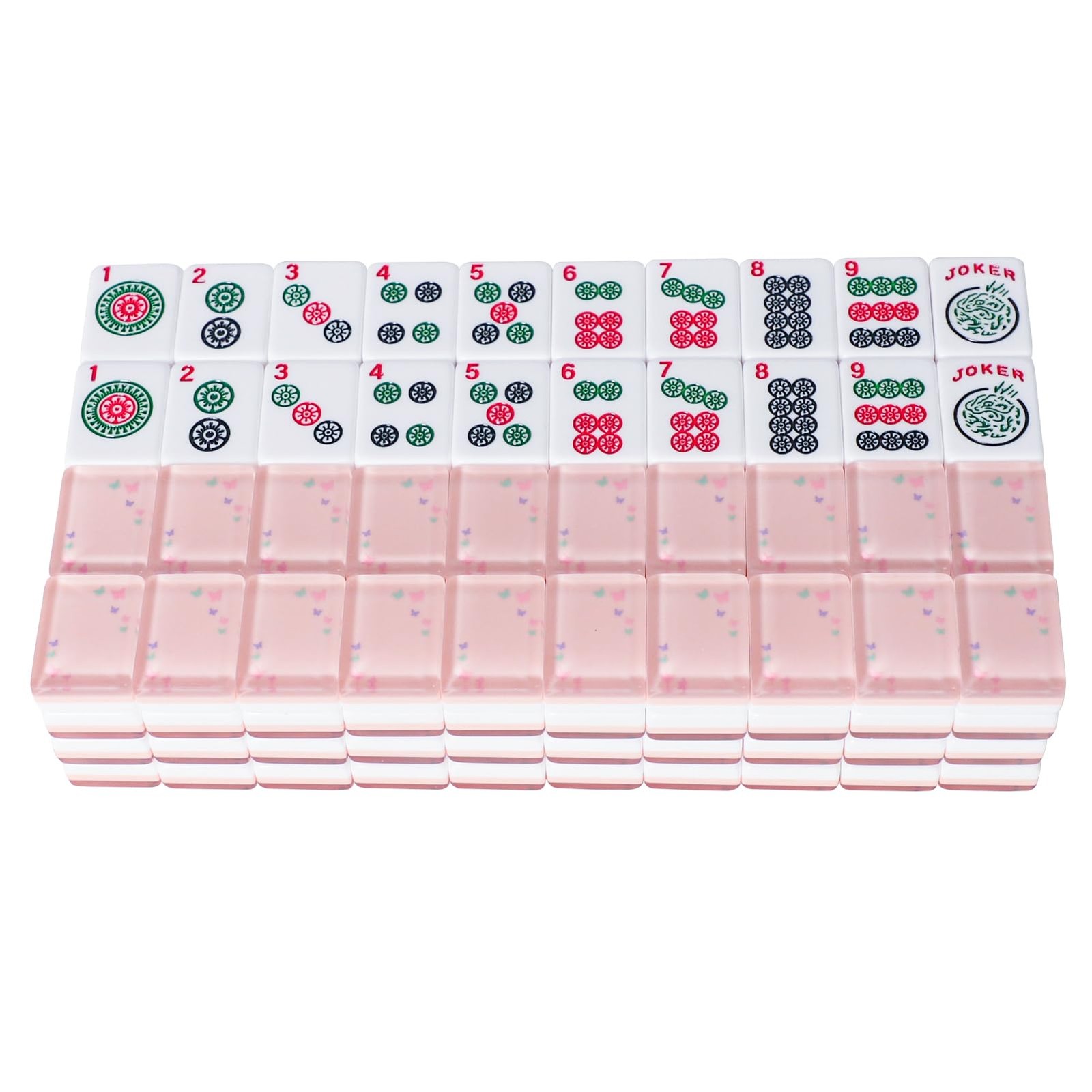 TIASUSAN American Mahjong Tile Set with 166 Quality Acrylic Tiles (1.2″ Pink,…
