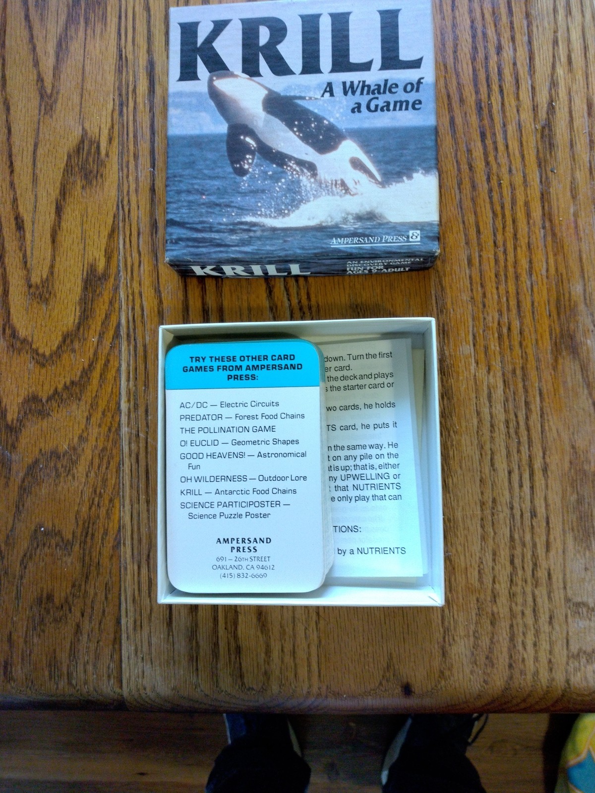 Krill A Whale Of A Game Ages 9 To Adult Complete Set Used